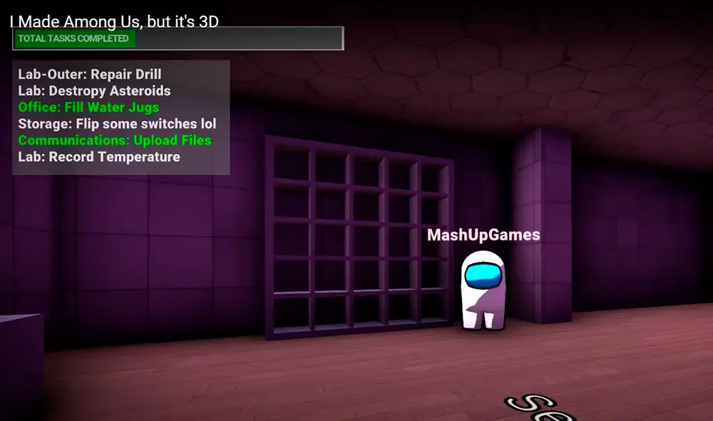 Dani es el nombre del youtuber que creó este Among Us en 3D y con perspectiva en primera persona. Foto captura: YouTube Dani es el nombre del youtuber que creó este Among Us en 3D y con perspectiva en primera persona. Foto captura: YouTube