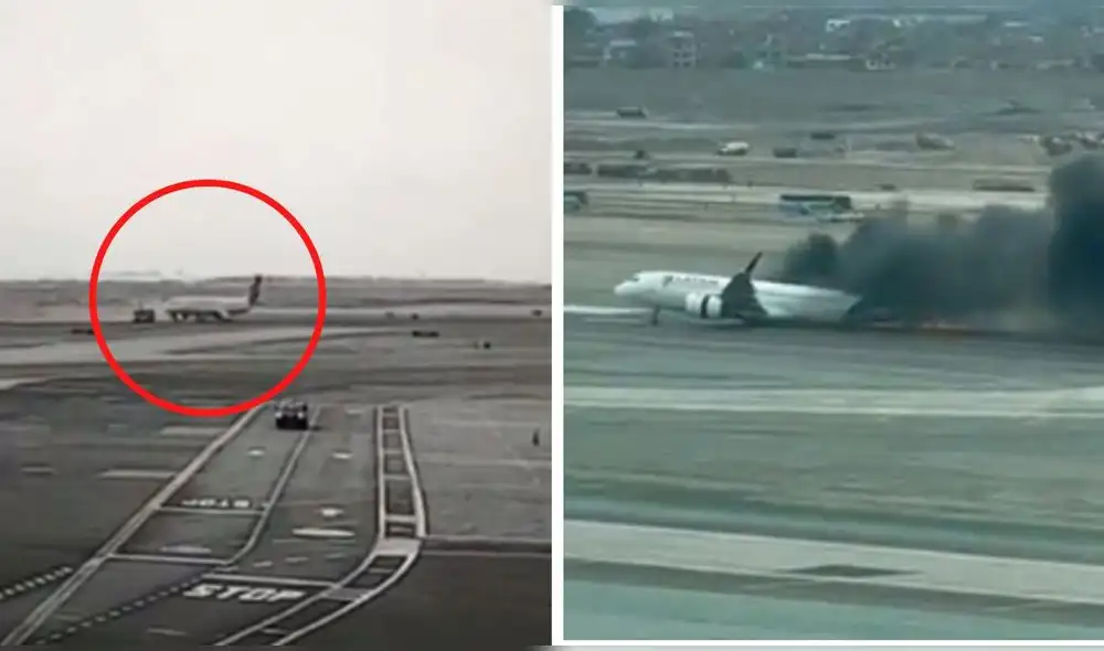 El avión impactó contra un auto que transitaba por la pista. Foto: composición LR/captura de video/cortesía