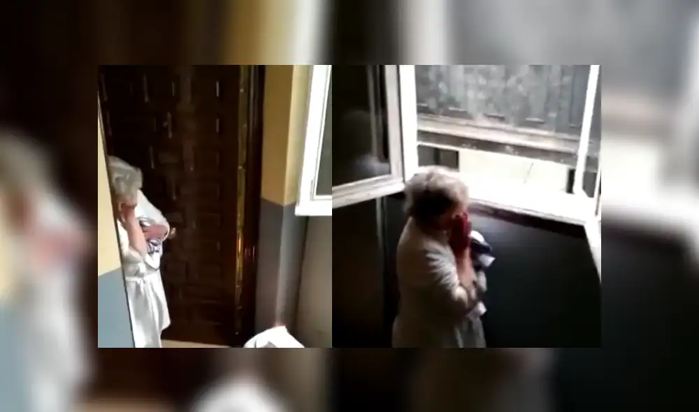 La mujer cumplía con no salir de su casa, y en medio del aislamiento recibió una grata sorpresa de parte de sus vecinos. (Foto: captura)