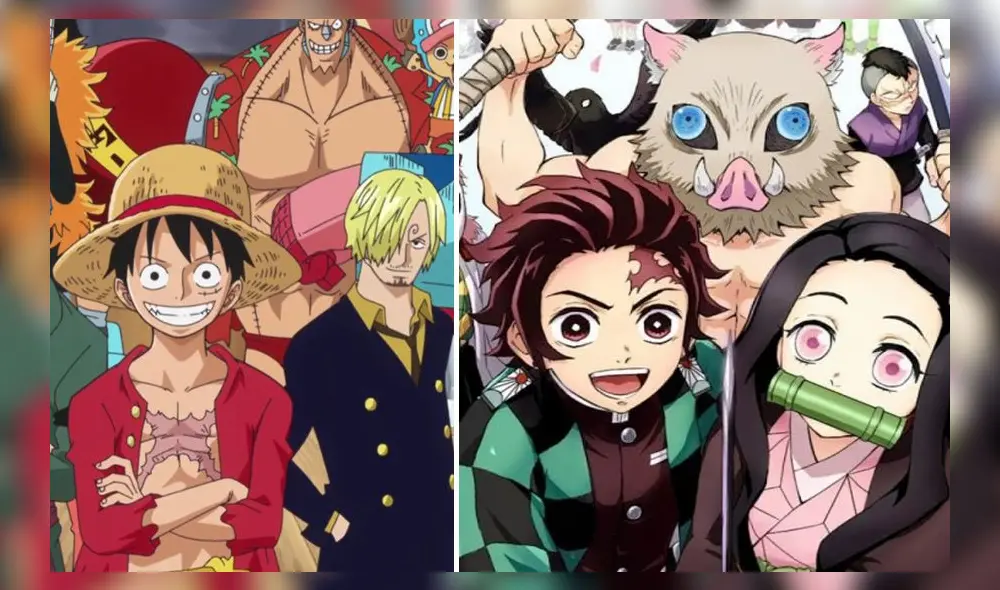 Kimetsu no yaiba vence a One Piece. Créditos: composición Kimetsu no yaiba vence a One Piece. Créditos: composición