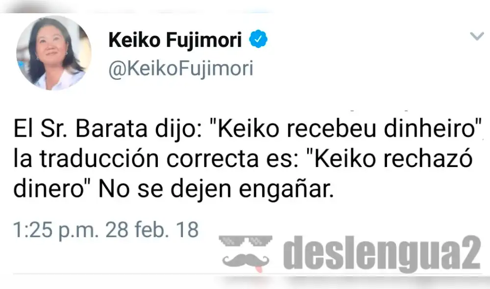 Facebook: Keiko Fujimori es blanco de bromas y memes tras declaraciones de Barata