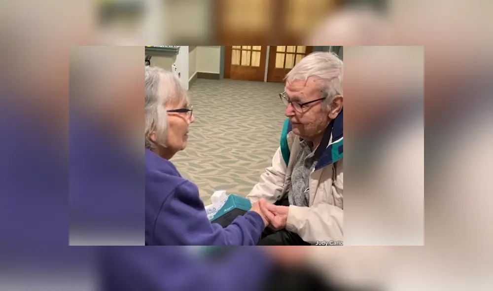 A través de Facebook se ha vuelto viral el tierno reencuentro entre una pareja de ancianos. A través de Facebook se ha vuelto viral el tierno reencuentro entre una pareja de ancianos.