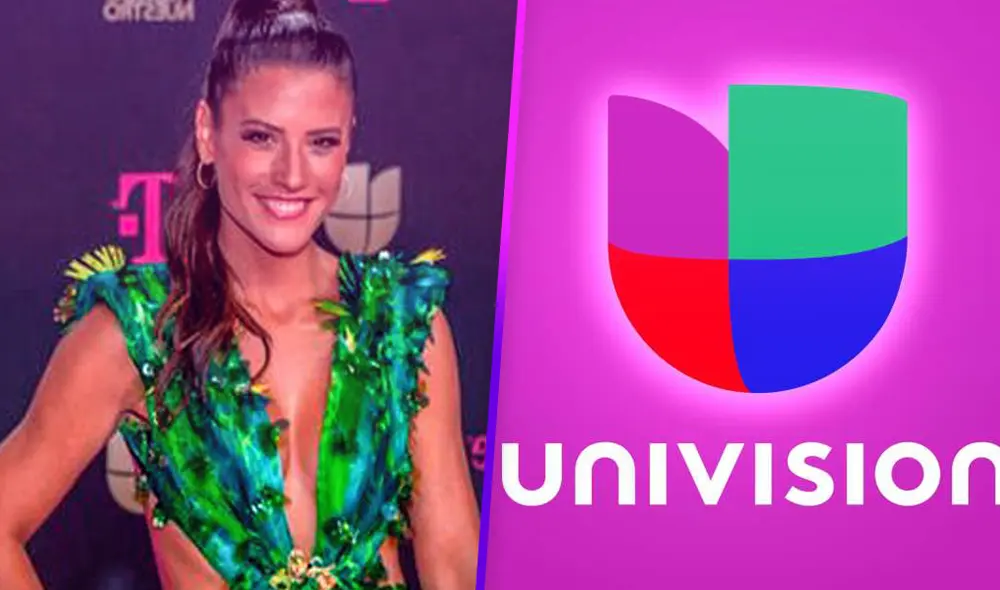 Univisión sobre María Pía Copello en Premios Lo Nuestro: "la fuerza latina y peruana” . Foto: Composición.