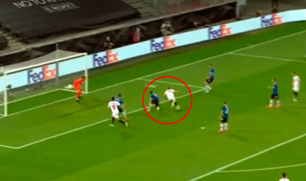 Gol de Jong en el Sevilla vs. Inter de Milan. Captura Mis Marcadores