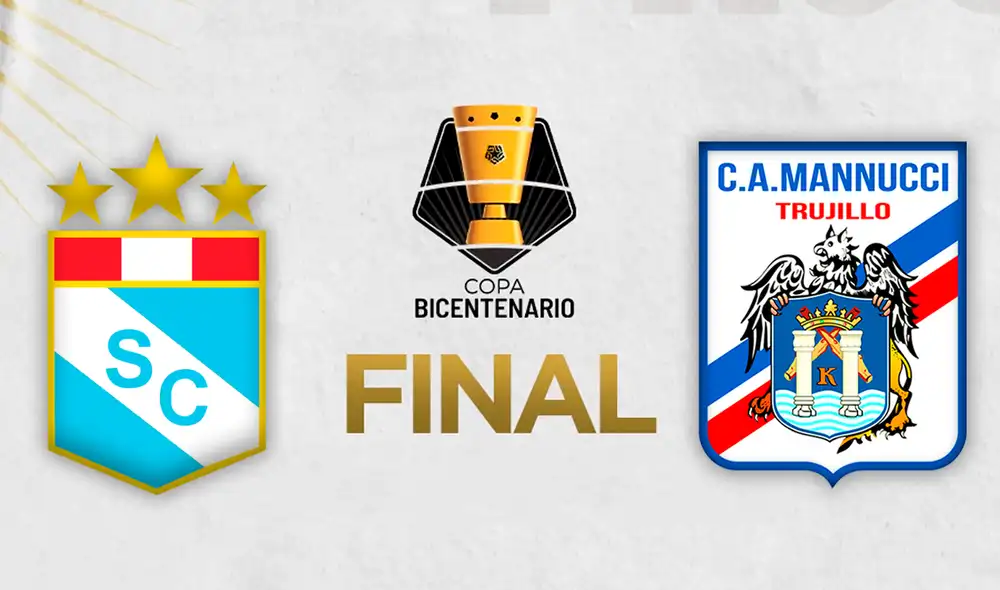 Sporting Cristal y Carlos A. Mannucci se medirán en la final de la Copa Bicentenario 2021. Foto: Twitter/composición