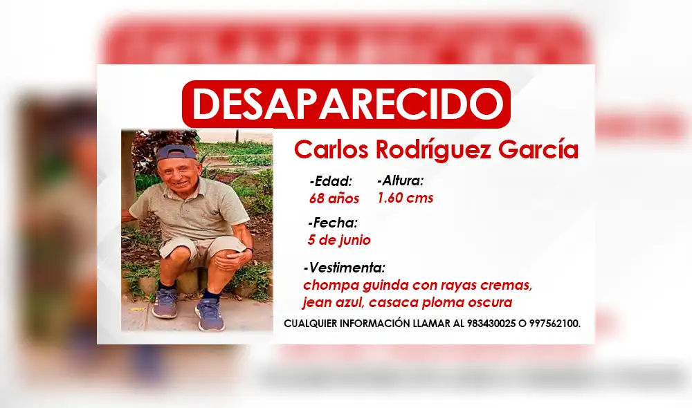 Desaparecido adulto mayor Comas