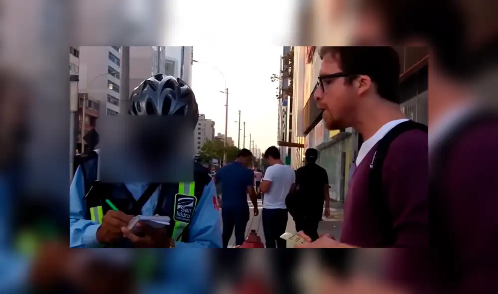 YouTube viral: sereno de San Isidro impide que youtuber peruano coloque 'estrellitas' a transeúntes [VIDEO]