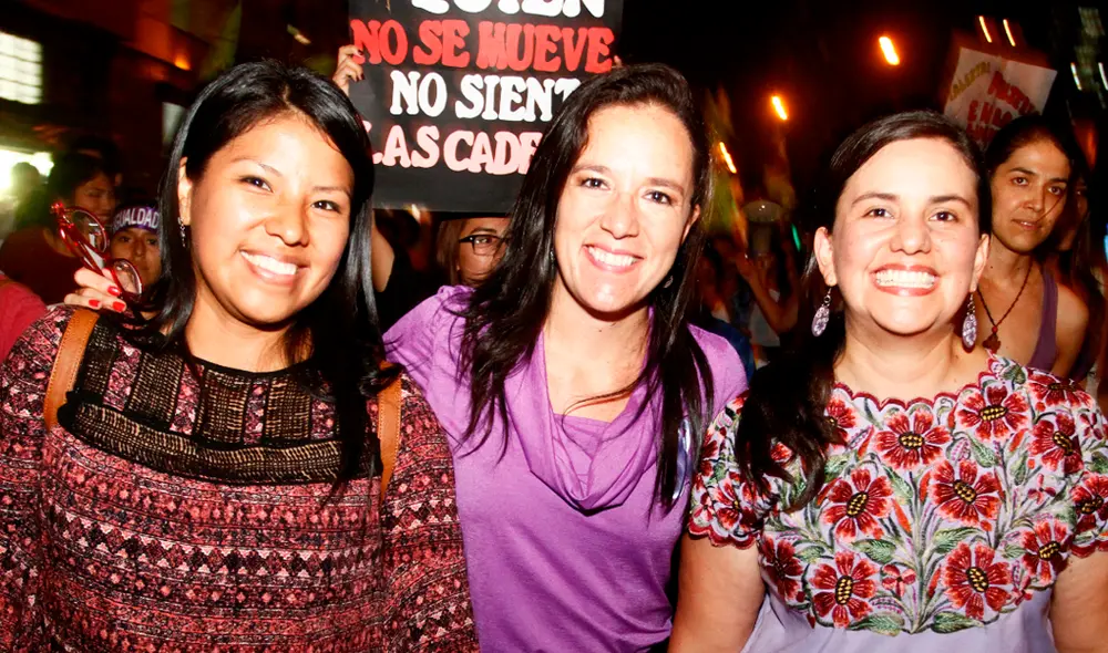Indira Huilca y Marisa Glave junto a Verónika Mendoza. La última se queda sin las excongresistas tras renuncias. Foto: La República. Indira Huilca y Marisa Glave junto a Verónika Mendoza. La última se queda sin las excongresistas tras renuncias. Foto: La República.
