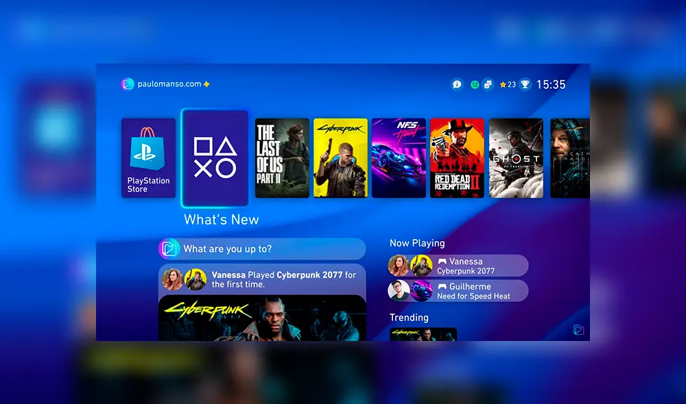 La pantalla de inicio de PS5 mostraría todos los juegos descargados en le consola y lo que hacen nuestros contactos.