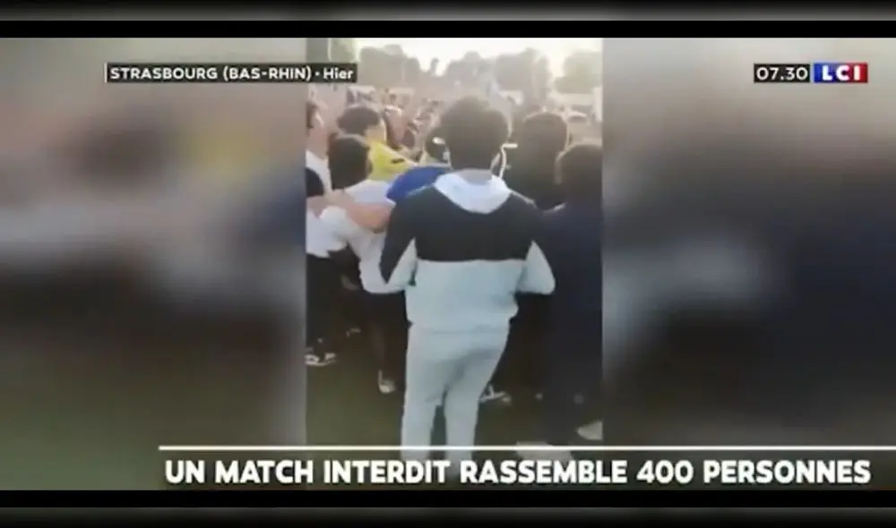 Francia: organizan partido de fútbol en medio de la pandemia. Foto: Twitter Francia: organizan partido de fútbol en medio de la pandemia. Foto: Twitter