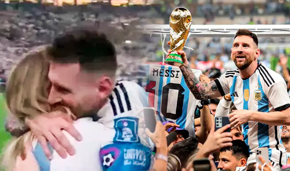 Messi recibió la Copa Mundial de Fútbol tras ganarle a Francia. Foto: composición LR/ captura Latina/ AFP