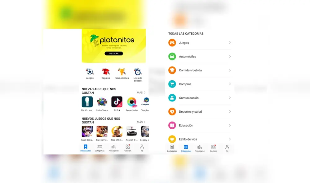 Así luce App Gallery, la tienda de aplicaciones de Huawei. Así luce App Gallery, la tienda de aplicaciones de Huawei.