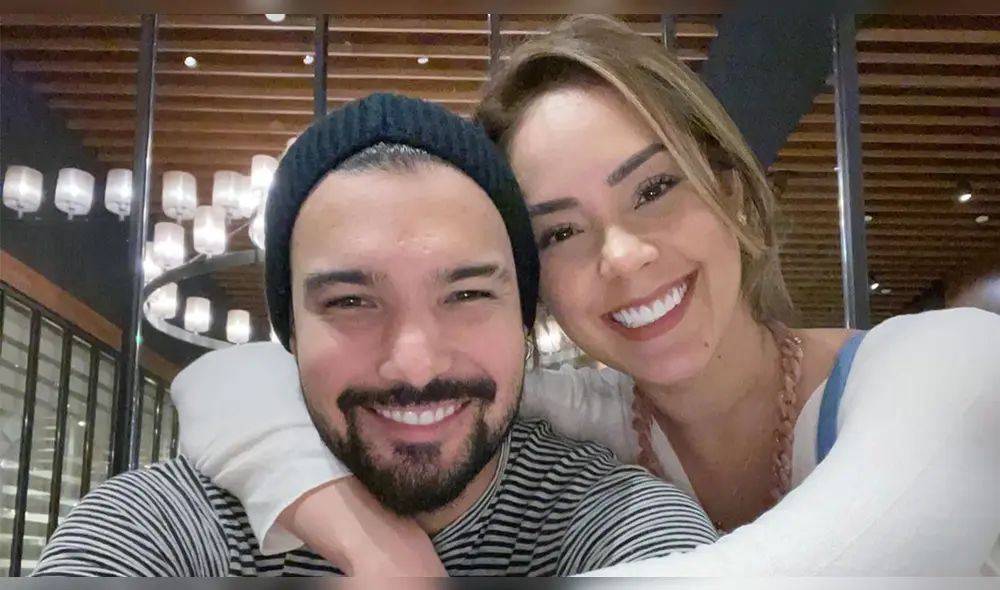 Karen Schwarz y Ezio Oliva se divierten al estilo de uno de los juegos de la serie El juego del calamar. Foto: Karen Schwarz/Instagram