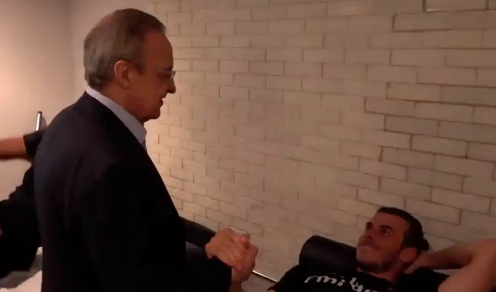 Florentino Pérez estuvo presente en el entrenamiento del Real Madrid el último fin de semana en Cánada y sorprendió con su saludo al futbolista galés Gareth Bale.