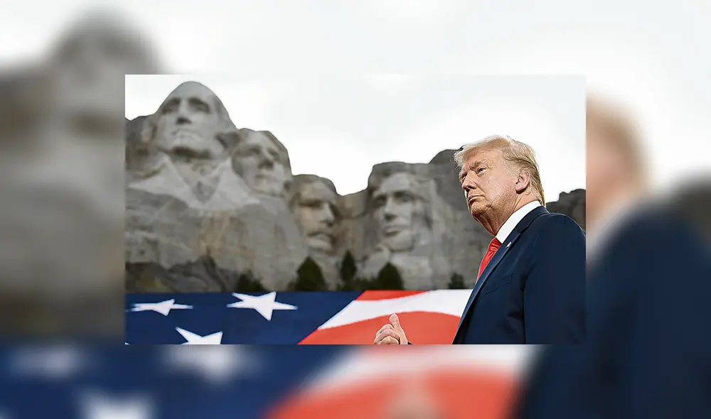 Defiende Legado. Donald Trump inauguró el evento público del 4 de julio al pie del histórico Monte Rushmore. (AFP)