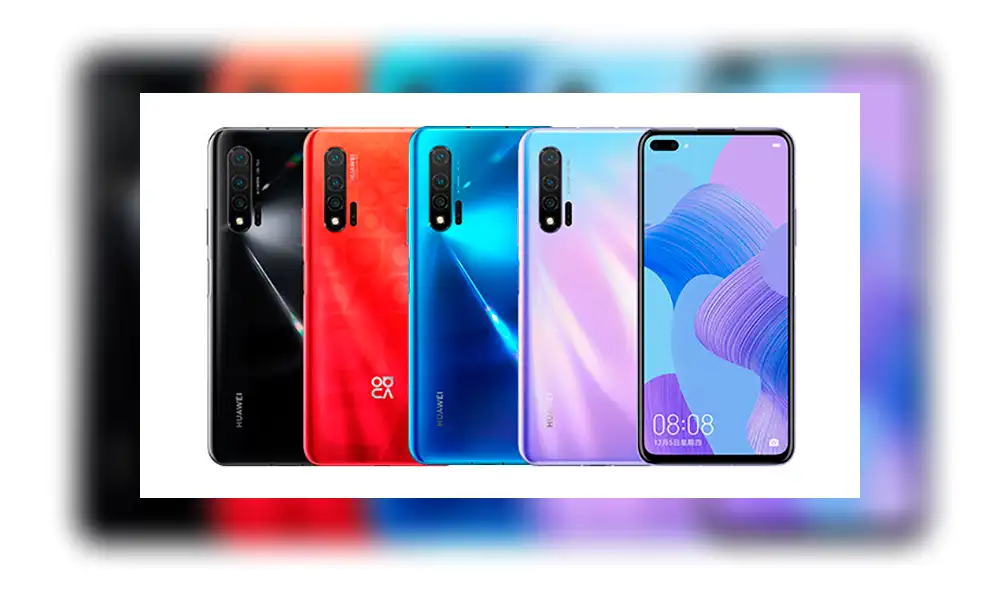 El Huawei Nova 6 está disponible en cuatro colores: morado, azul, rojo y negro.
