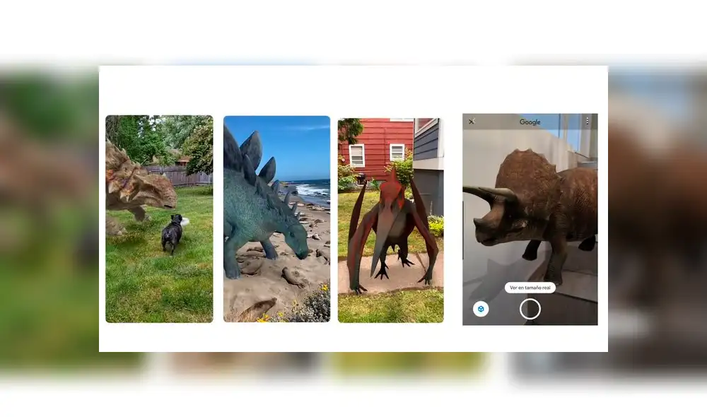 Google trae una experiencia única a tu smartphone. Son un total de 10 dinosaurios con los que puedes tomarte fotos y recrear escenas del Parque Jurásico.