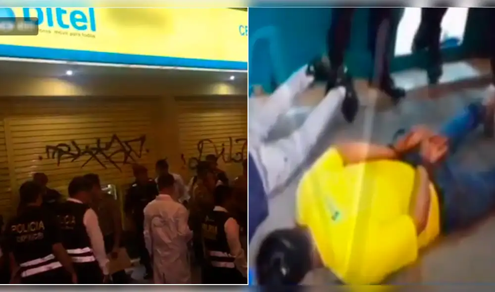 SJL: un delincuente muerto tras frustrado asalto de banda a un local de Bitel [VIDEO]