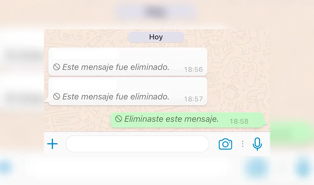 La opción "Eliminar para todos" no funciona en WhatsApp para iOS.