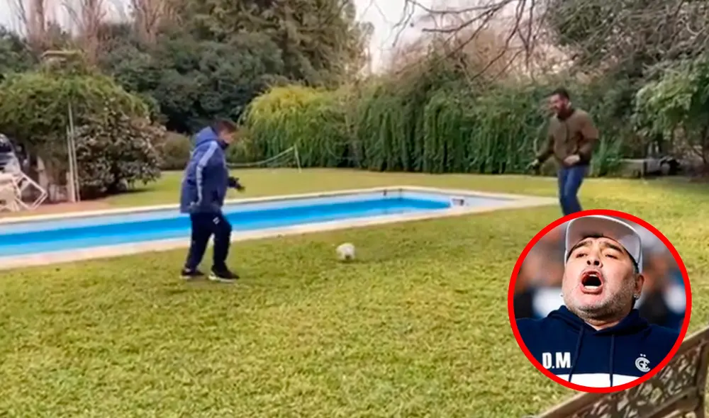 Diego Maradona volvió a tocar un balón en plena rehabilitación contra el alcohol. (FOTO: Composición La República). Diego Maradona volvió a tocar un balón en plena rehabilitación contra el alcohol. (FOTO: Composición La República).