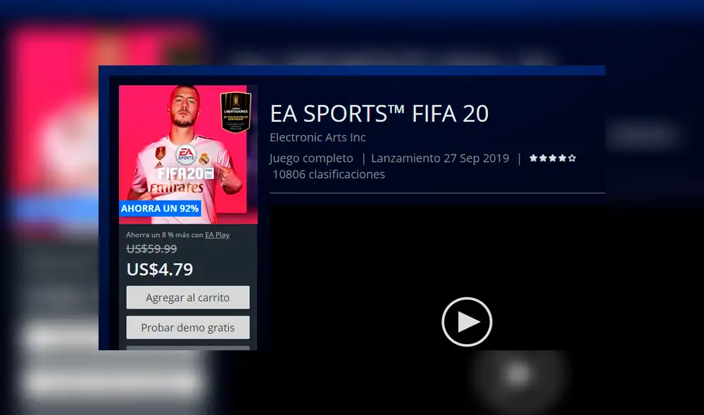 El juego está en oferta para PS4 (4.79 dólares) Imagen: PlayStation Store. El juego está en oferta para PS4 (4.79 dólares) Imagen: PlayStation Store.
