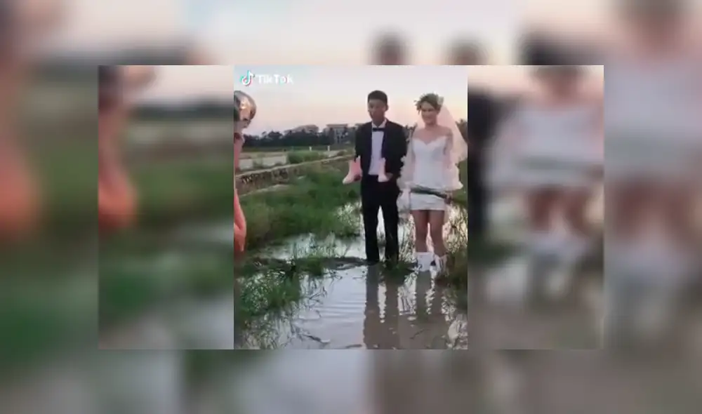 'Misteriosa criatura' arruina fotos de recién casado y el video se hace viral en las redes sociales.