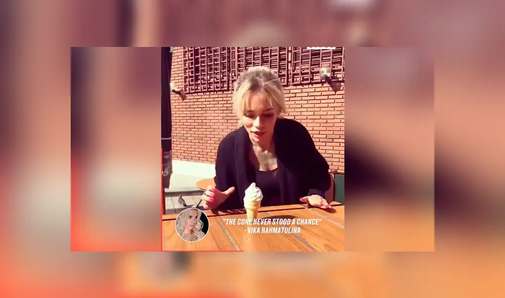 Facebook viral: Chica come de un solo mordisco enorme helado y miles quedan en shock [VIDEO] 