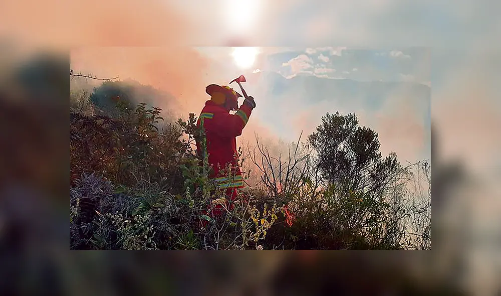 Difícil. El problema es que el viento y el pastizal avivan el fuego en esa zona. Emergencia empezó el domingo.