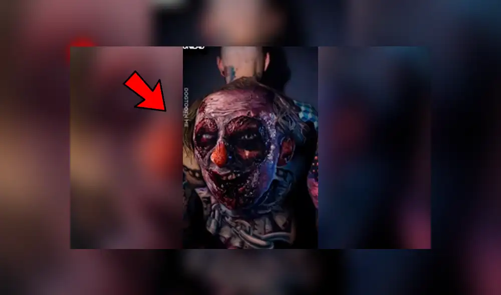 Facebook viral: chico se tatúa payaso ‘diabólico’ y aterrador detalle sorprende a miles [VIDEO]