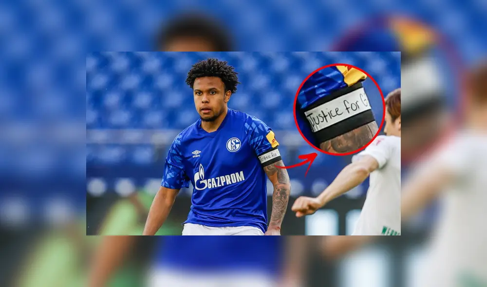 Weston McKennie, futbolista del Schalke 04, luciendo la cinta sobre su camiseta. Foto: Eurosports