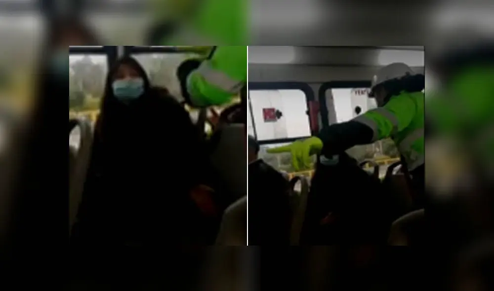 Mujer se negó a ponerse el protector facial. Créditos: Canal N. Mujer se negó a ponerse el protector facial. Créditos: Canal N.