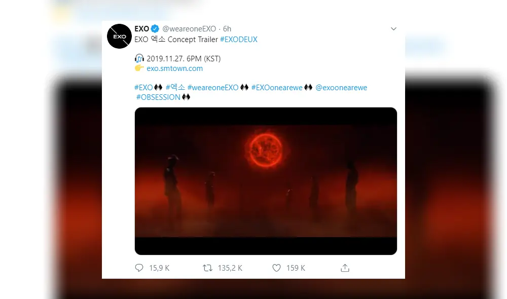 EXO reveló el teaser para su nuevo álbum "Obsession".