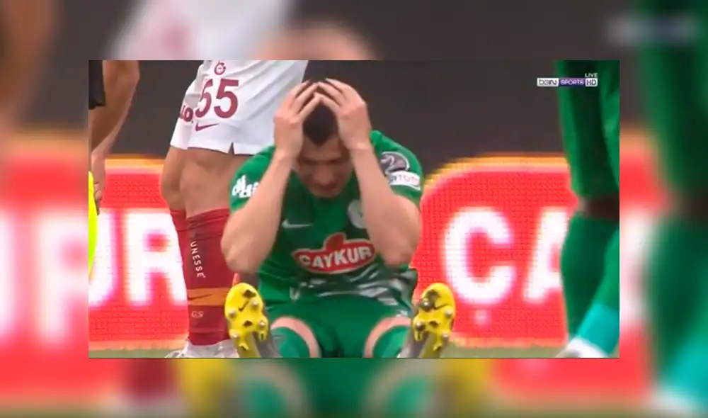 Futbolista de Galatasaray recibe terrible falta y sus compañeros terminan llorando [VIDEO]