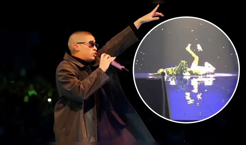 Bad Bunny sufre incidente con un zapato en pleno concierto con J Balvin