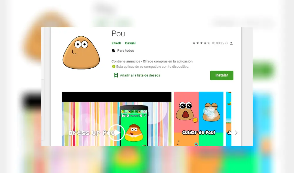 Pou vuelve al Play Store de Android