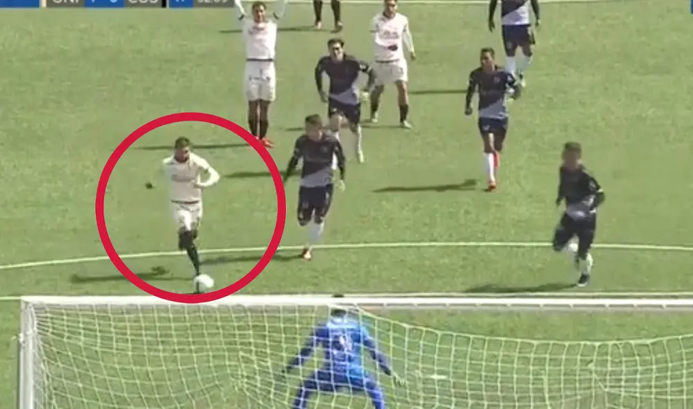 Luis Urruti abrió el marcador en el Universitario vs. Cusco FC. Foto: Captura GOLPERÚ Luis Urruti abrió el marcador en el Universitario vs. Cusco FC. Foto: Captura GOLPERÚ
