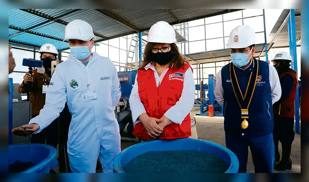 visita. Ministra del Ambiente acudió a las instalaciones de la planta de reciclaje de Yanahuara.