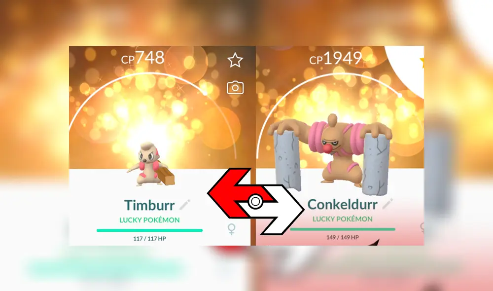 Timbur evoluciona con 50 caramelos a Gurdurr y este evoluciona en Conkeldurr a través de un intercambio o usando 200 caramelos. Timbur evoluciona con 50 caramelos a Gurdurr y este evoluciona en Conkeldurr a través de un intercambio o usando 200 caramelos.