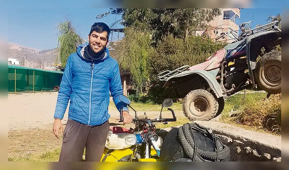 Aventura. El turista recorre Sudamérica en una bicicleta. Llegó a la ciudad de Cusco el 16 de julio.