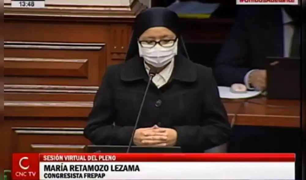 Congresista María Retamozo, del Frepap.