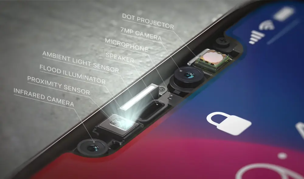 Sistema de cámara TrueDepth.  | Foto: Apple