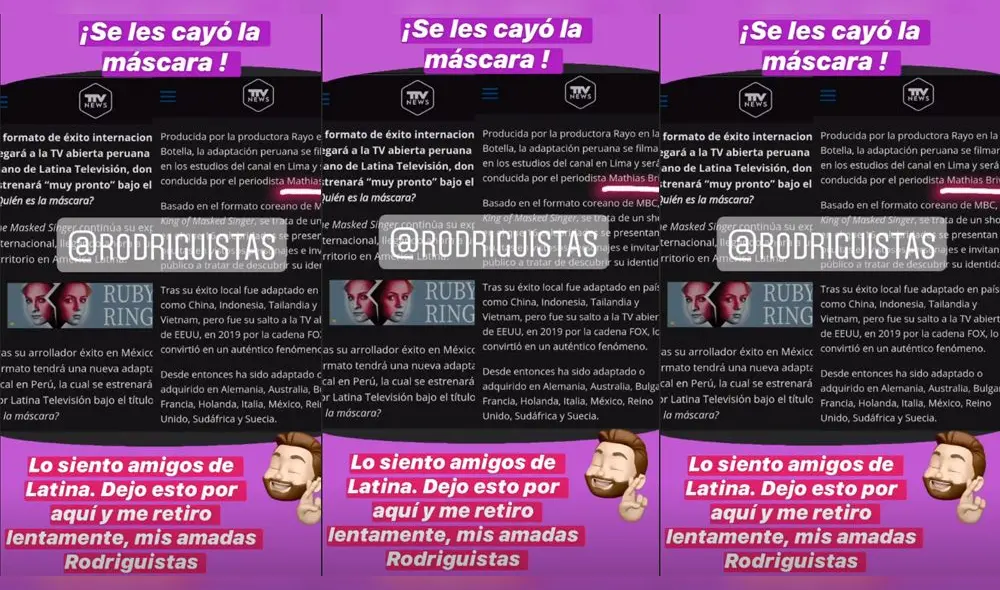 Mathías Brivio será el nuevo conductor del programa “¿Quién es la máscara”?, según Rodrigo González Mathías Brivio será el nuevo conductor del programa “¿Quién es la máscara”?, según Rodrigo González