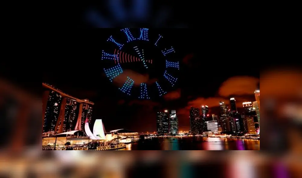Dones luminosos en lugar de fuegos artificiales China recibe el Año Nuevo 2020. Foto: difusión Dones luminosos en lugar de fuegos artificiales China recibe el Año Nuevo 2020. Foto: difusión