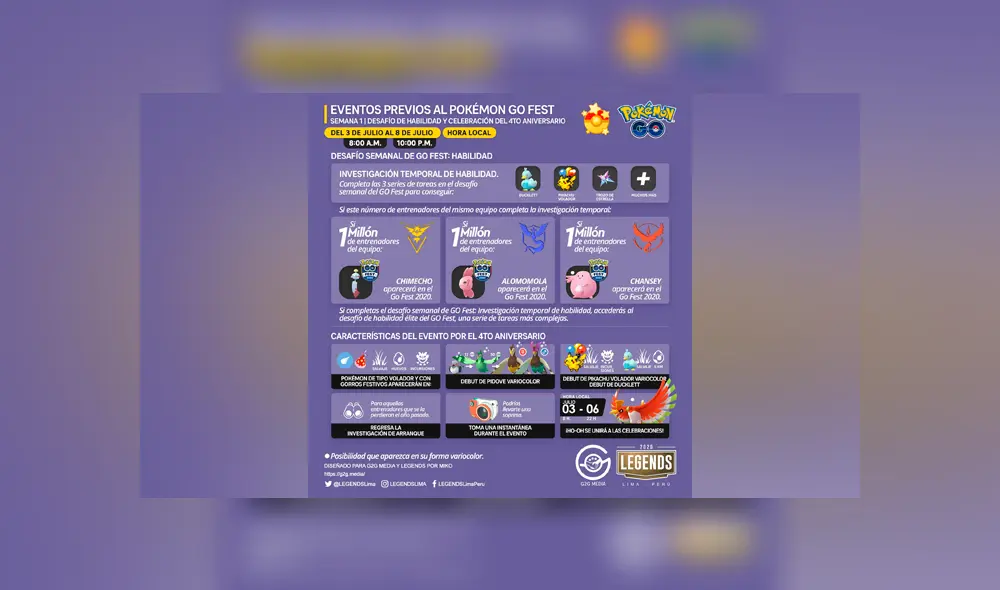 Evento de la semana 1 previo al GO Fest 2020. Foto: Legends.