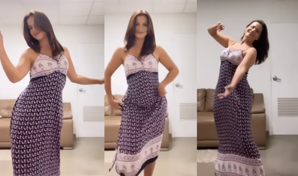 Mónica Sánchez 'explota' las redes sociales al bailar al ritmo de "Bom bon asesino". Foto: composición LR/Instagram