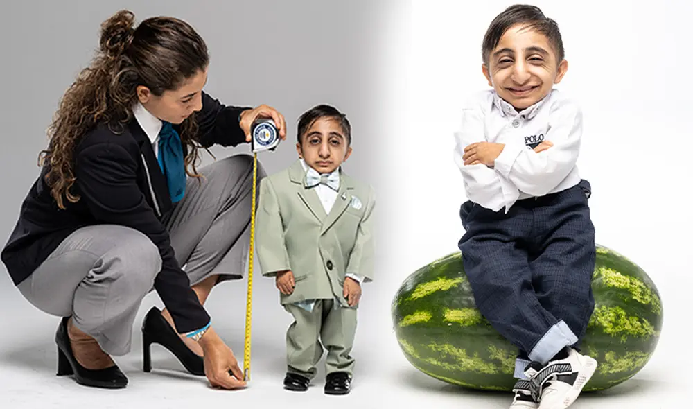 El joven iraní viajó junto a su familia a Dubai para recibir el reconocimiento como el hombre más pequeño del mundo. Foto: LR composición/ Guinness World Records