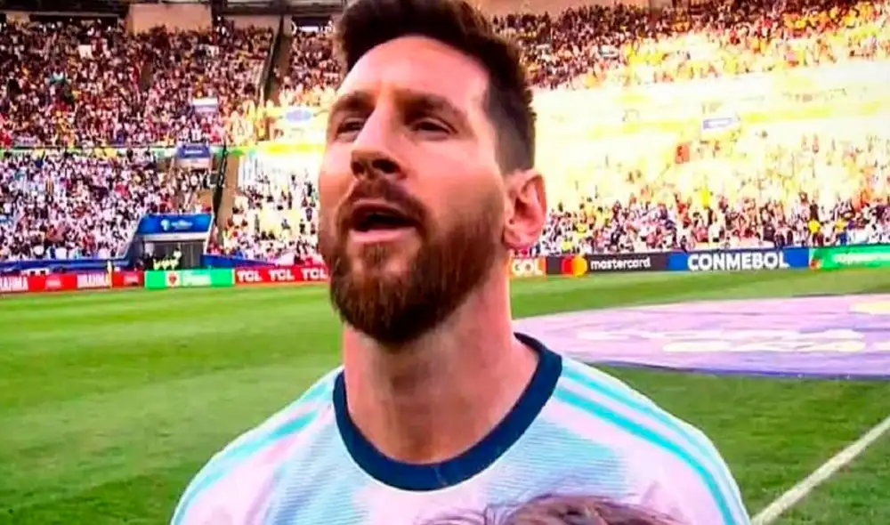 Lionel Messi entonó por primera vez himno nacional argentino en un campo de juego. Lionel Messi entonó por primera vez himno nacional argentino en un campo de juego.
