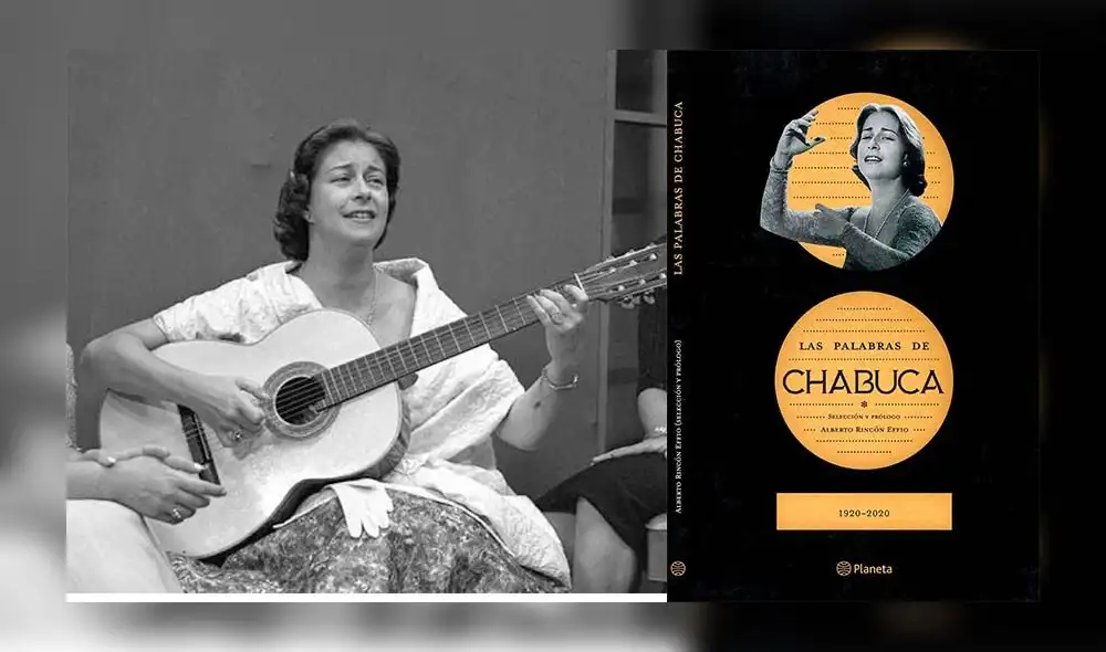 Chabuca Granda. Al lado, el libro que recoge catorce entrevistas que ella concedió a distintos medios..