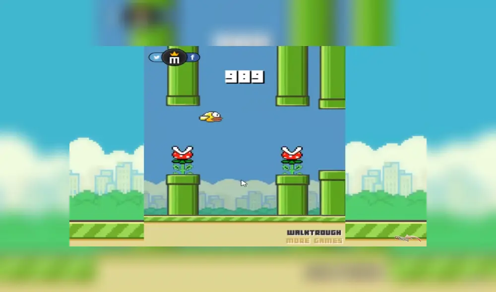 Desliza para ver cómo termina 'Flappy Bird'. Foto: Captura.
