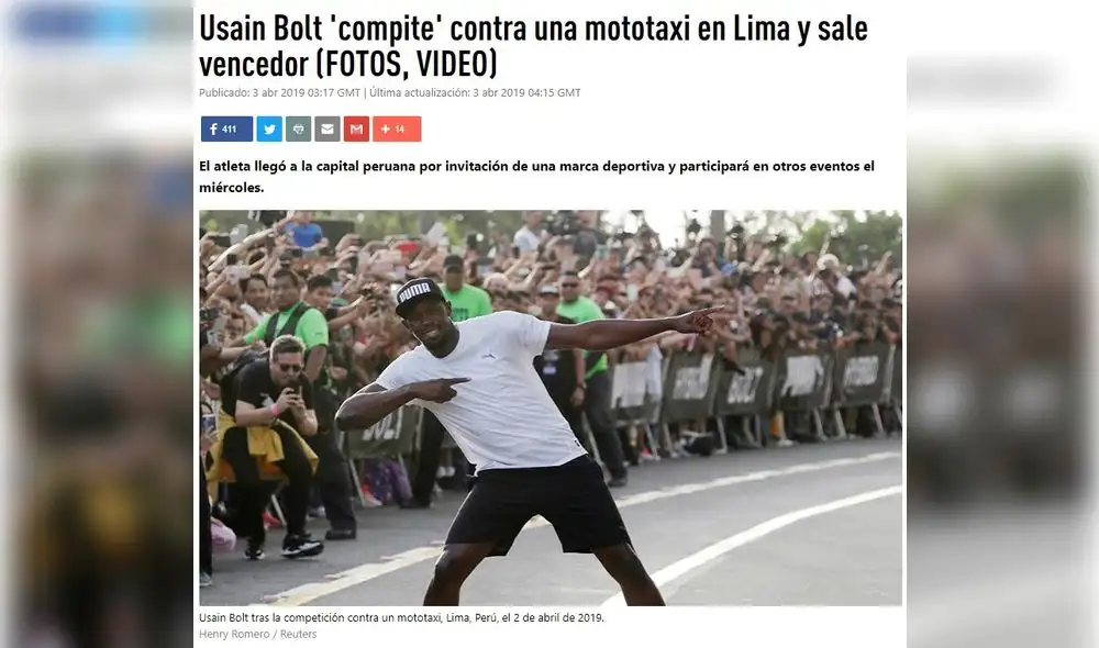 Usain Bolt venció a una mototaxi: Así reportó la prensa internacional [FOTOS]
